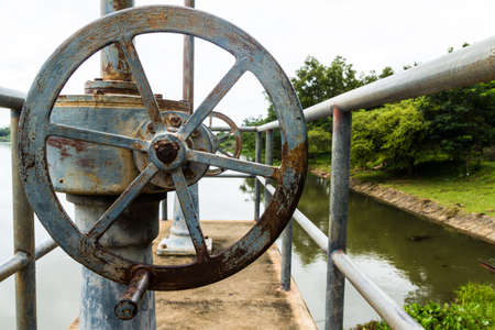 Old rusty floodgate valve