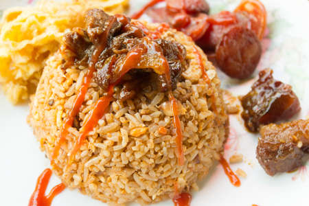 fry rice with the shrimp paste, Thai foodの写真素材
