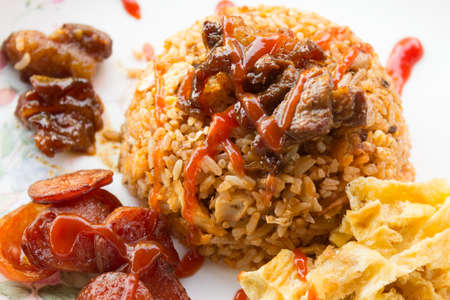 fry rice with the shrimp paste, Thai foodの写真素材