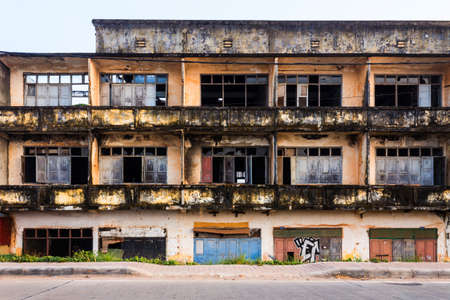 Colonial ruin in Vientiane, Laos.のeditorial素材