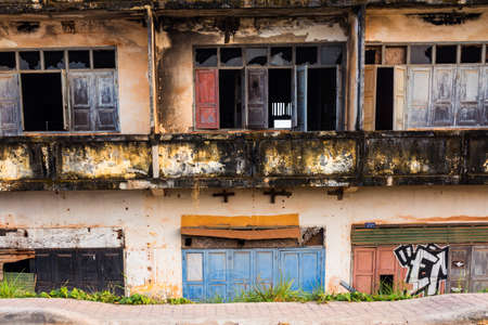Colonial ruin in Vientiane, Laos.のeditorial素材