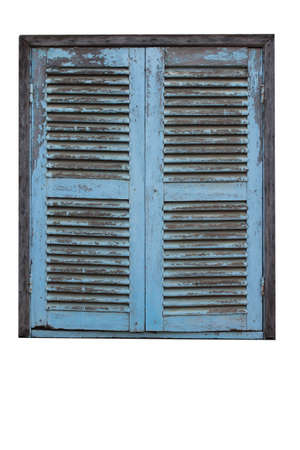 Vintage window isolated on white wallの写真素材