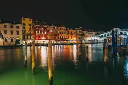 Venice city and its night viewsのeditorial素材
