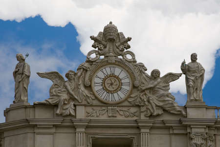 architectural detail from the Saint Peter's Square in the Vatican.の写真素材