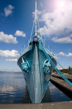 destroyer transformed in the museum moored in Gdynia.の写真素材