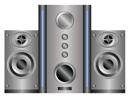 speaker system with subwoofer on a white backgroundのイラスト素材