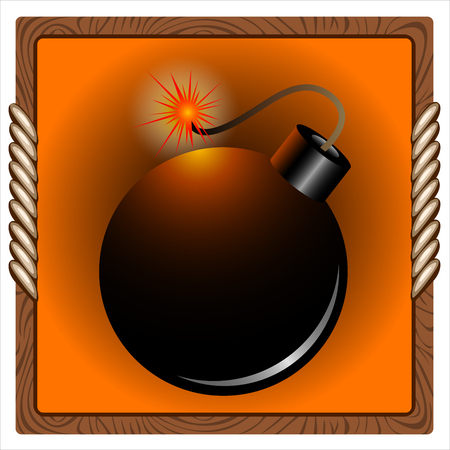 square icon for the game with a pirate bomb insideのイラスト素材