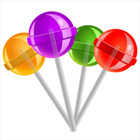 sweet candy lollipops on white backgroundのイラスト素材
