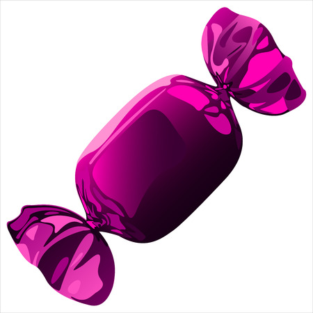 sweet chocolate candy with the wrapper on white backgroundのイラスト素材