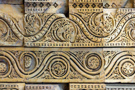 Ancient indian bas-reliefの写真素材