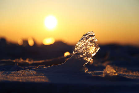 Icicle at Baikal lakeの写真素材