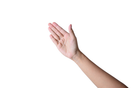 Business man hand on white background の写真素材