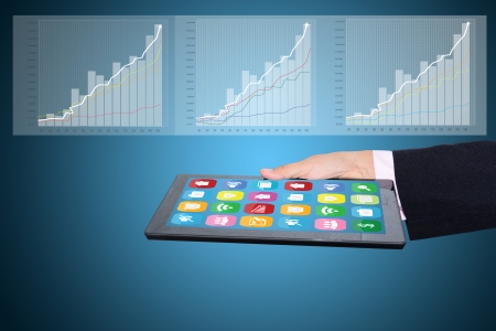 Graphs, Computer technology, internet communication and icon  の写真素材