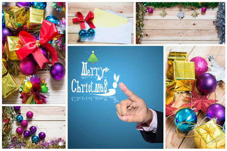 Business and Christmas Greeting Card  Merry Christmas letteringの写真素材