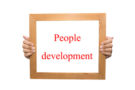 People development on a wooden boardの写真素材