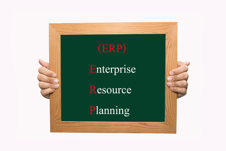 Writing enterprise resource planning (ERP) concept の写真素材