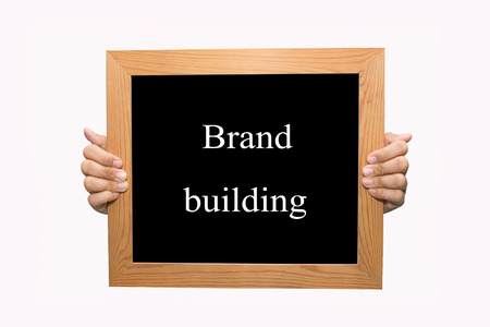 Hand write Brand building word conceptの写真素材