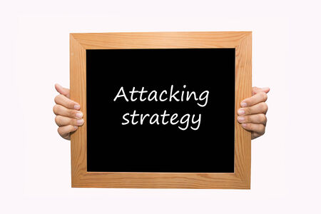 Hand write Attacking strategy word conceptの写真素材