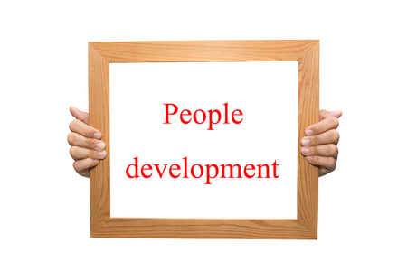People development on a wooden boardの写真素材