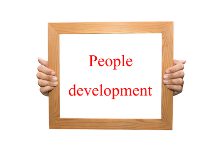 People development on a wooden boardの写真素材
