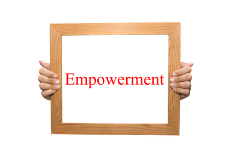 Empowerment on a wooden boardの写真素材