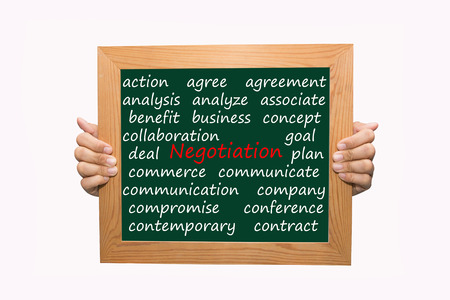 Writing negotiation concept の写真素材