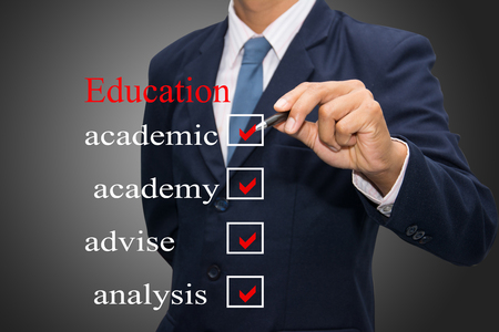 business man writing education concept の写真素材