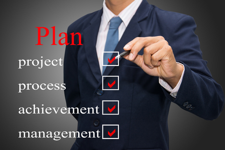 business man writing Plan concept の写真素材