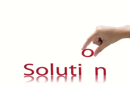 Hand and word solution concept. の写真素材