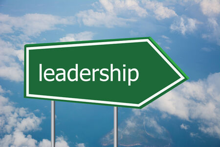 Write a leadership on the Road Sign の写真素材
