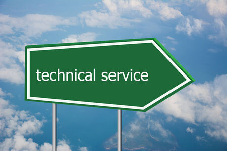 Write a technical service on the Road Sign の写真素材