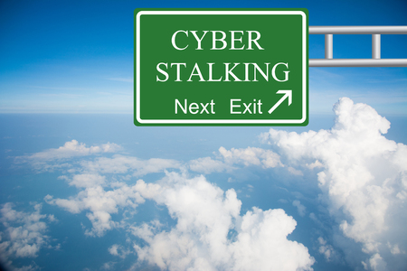 Creative CYBER STALKING Road Sign の写真素材