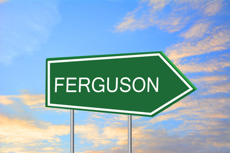 Ferguson road sign greenの写真素材