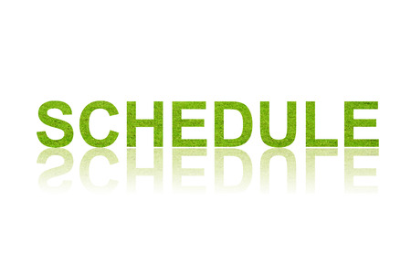 word SCHEDULE in white backgroundの写真素材