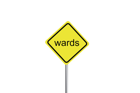 Road sign with a wards concept.の写真素材