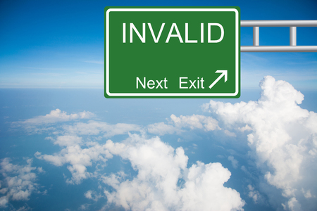Creative Road Sign INVALIDの写真素材
