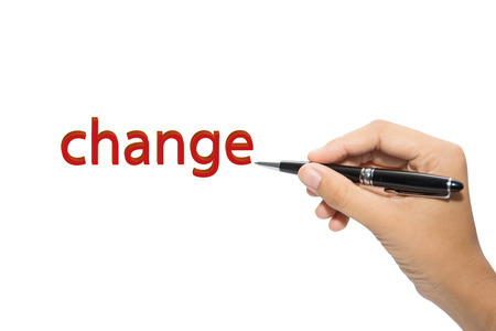 Business hand writing changeの写真素材