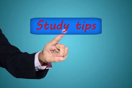Business man pointing Study tipsの写真素材