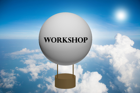 Write a workshop first on the balloon.の写真素材