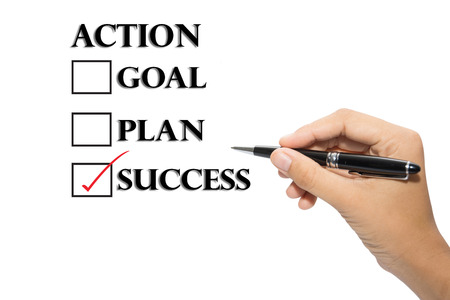 Choosing between goal plan action successの写真素材