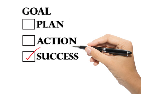 Choosing between goal plan action successの写真素材