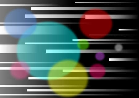 Multicolored circle and white line