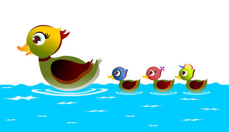 Duck familyのイラスト素材