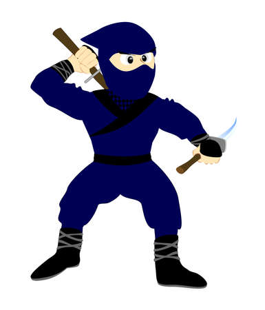 Ninja with double swordsのイラスト素材