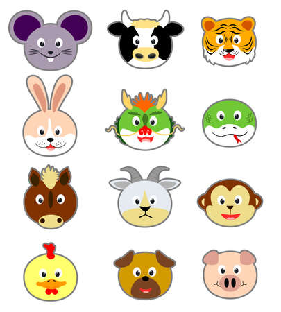 Chinese Zodiac Signのイラスト素材