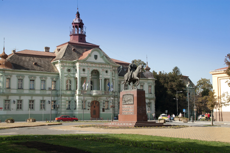 Monument to King Peter in the center of Zrenjanin. The monument is located on the square in front of the municipal administration.のeditorial素材