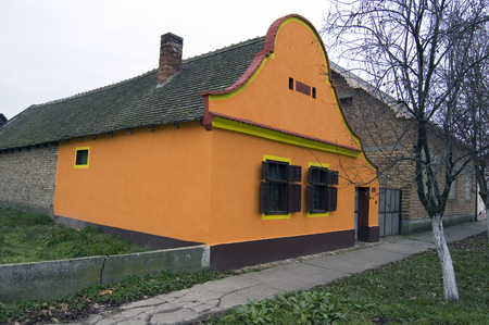 Old house located in the countryside in Idvor. Idvor is the birthplace of scientist Mihajlo Pupin. The house was built in the style of Banat 1923.のeditorial素材
