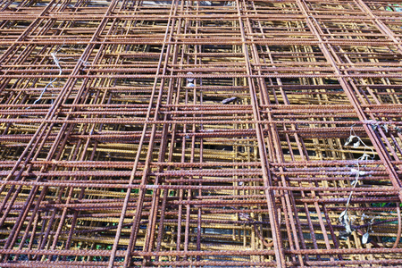 Reinforcement wire for construction works stored at the depot.の写真素材