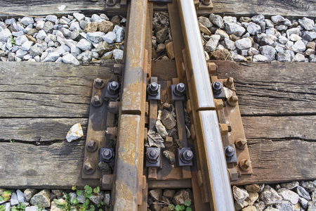 Connecting and separating the two railway lines.の写真素材