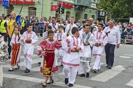 Vrsac, Serbia, Banat, September 17, 2017. Street traditional folklore event in the town of Vrsac.